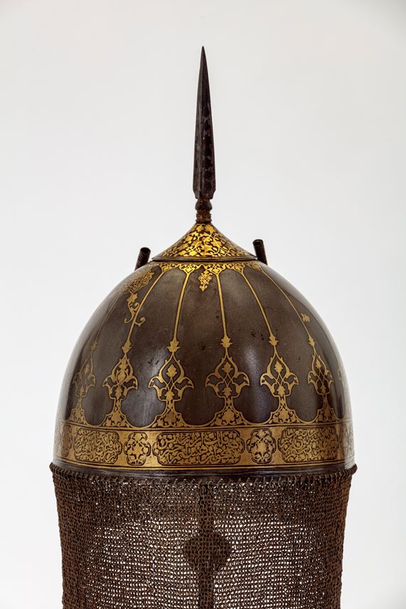 Safavid Gold Inlaid Helmet | MasterArt
